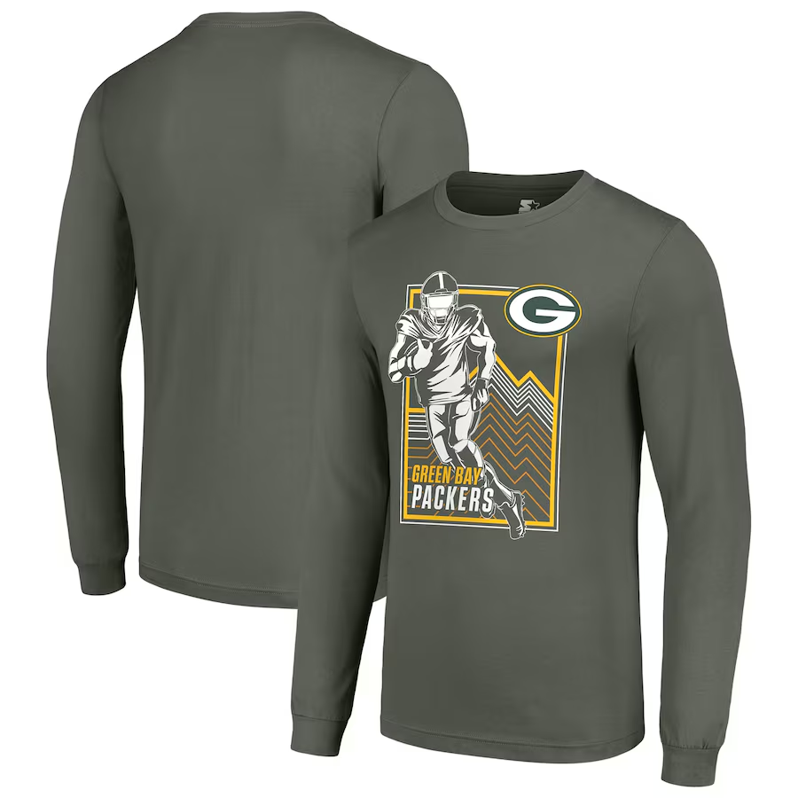 Men Green Bay Packers brown 2024 NFL Long sleeve T Shirts->nfl t-shirts->Sports Accessory